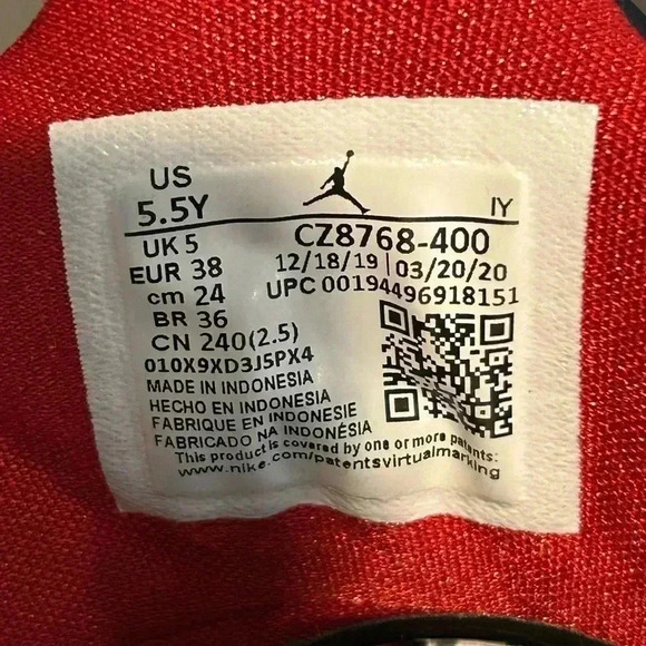 Nike Air Jordan flight 45 High Top Blue White Gym Red Size 5.5Y CZ8768 400 - Picture 10 of 10